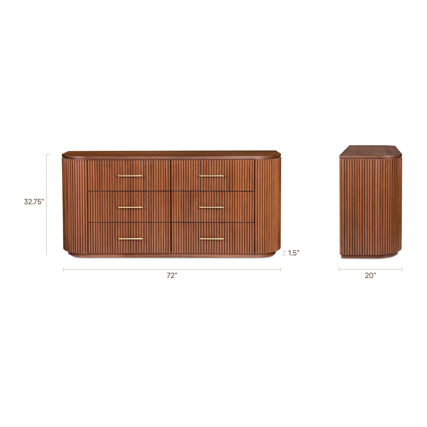 Noir 6 Drawer Dresser | Walnut