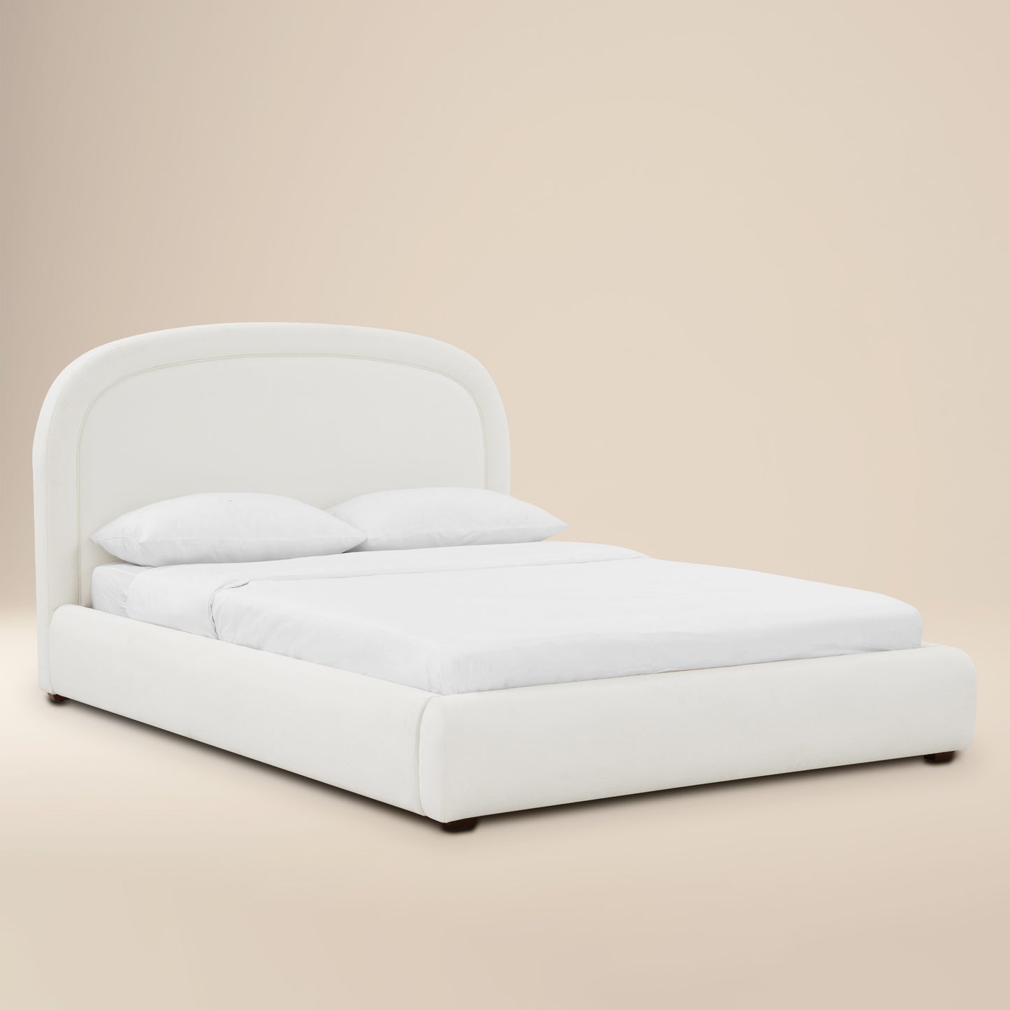 Plato Bed | Polar White | Queen