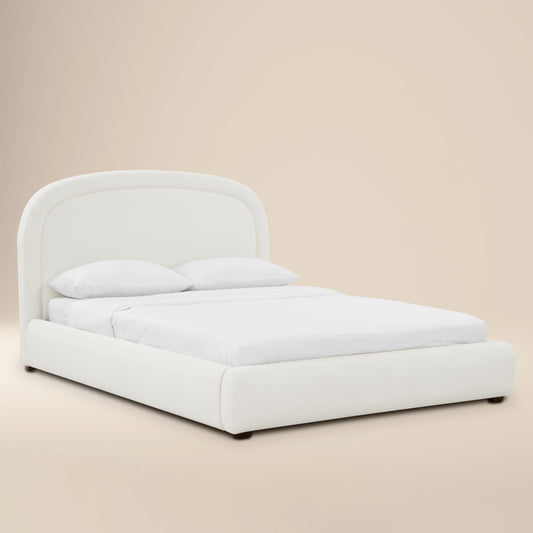 Plato Bed | Polar White | Queen
