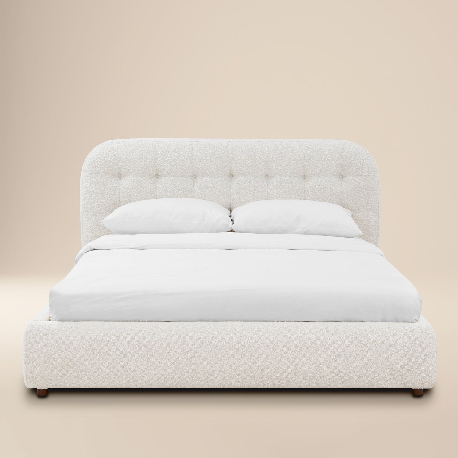 Ares Bed | Froth White Boucle | Queen 