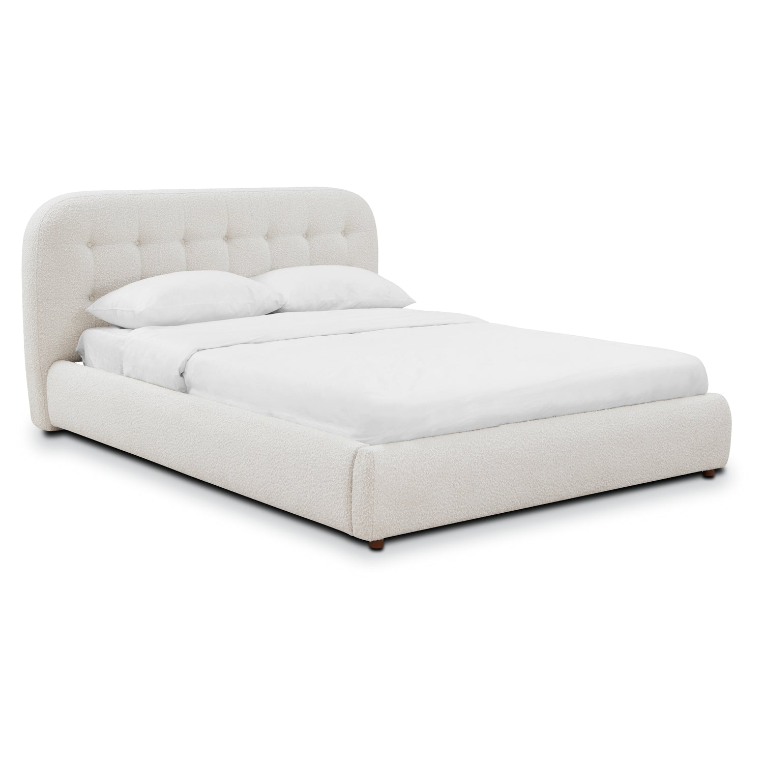 Ares Bed | Froth White Boucle | Queen 