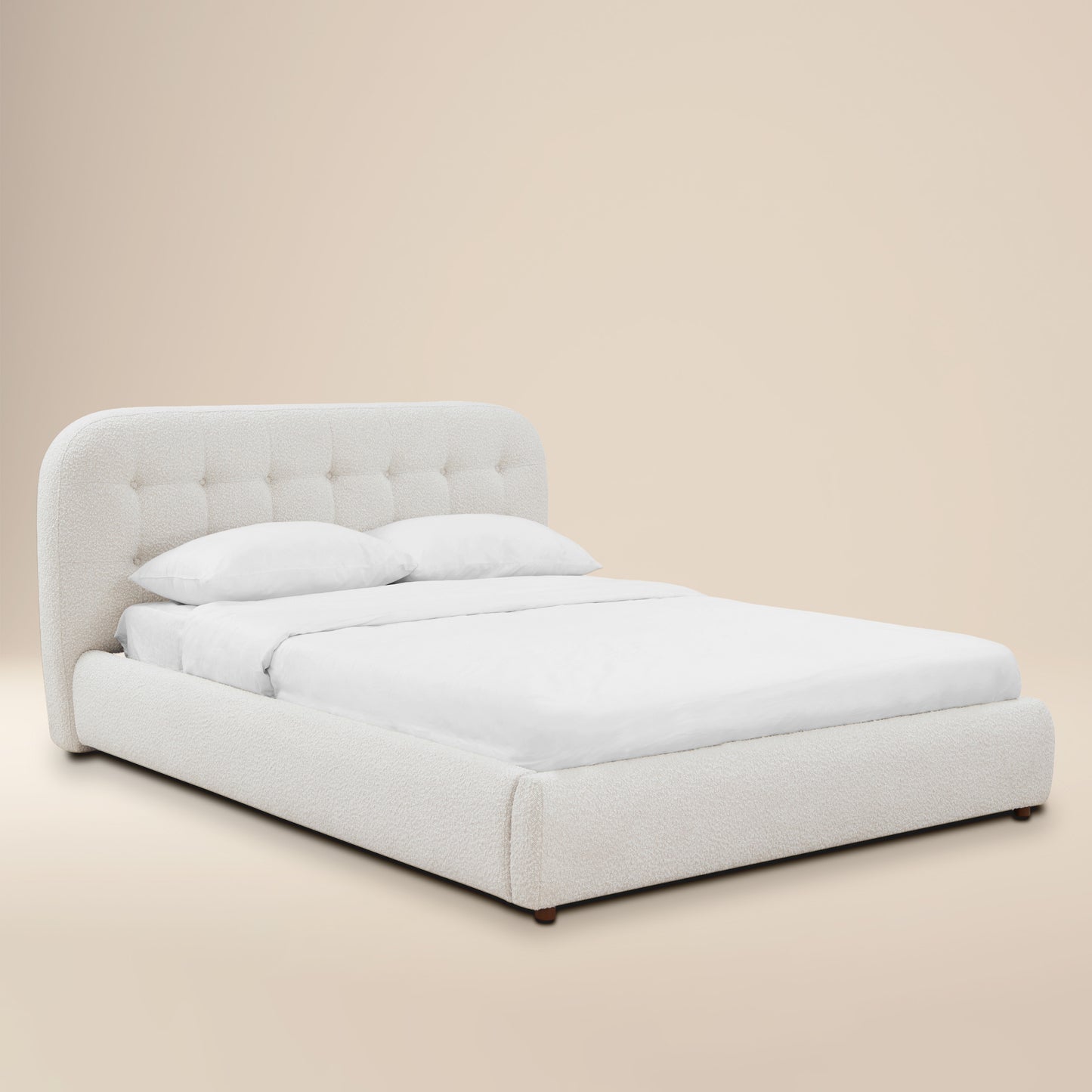 Ares Bed | Froth White Boucle | Queen
