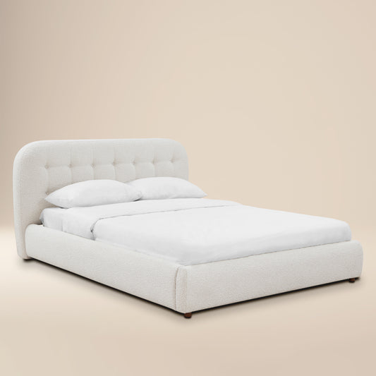Ares Bed | Froth White Boucle | Queen