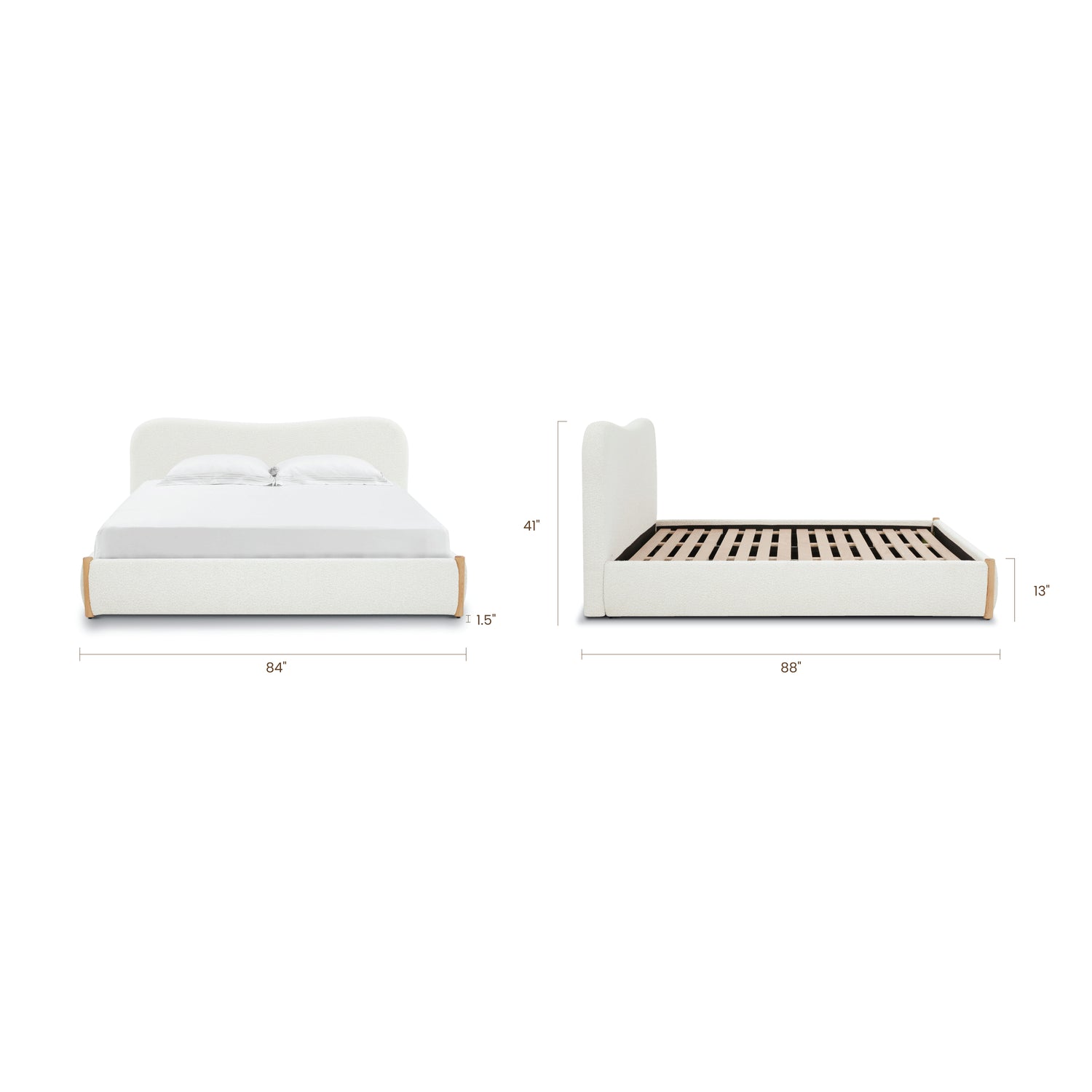Hayde Bed | Froth White Boucle 