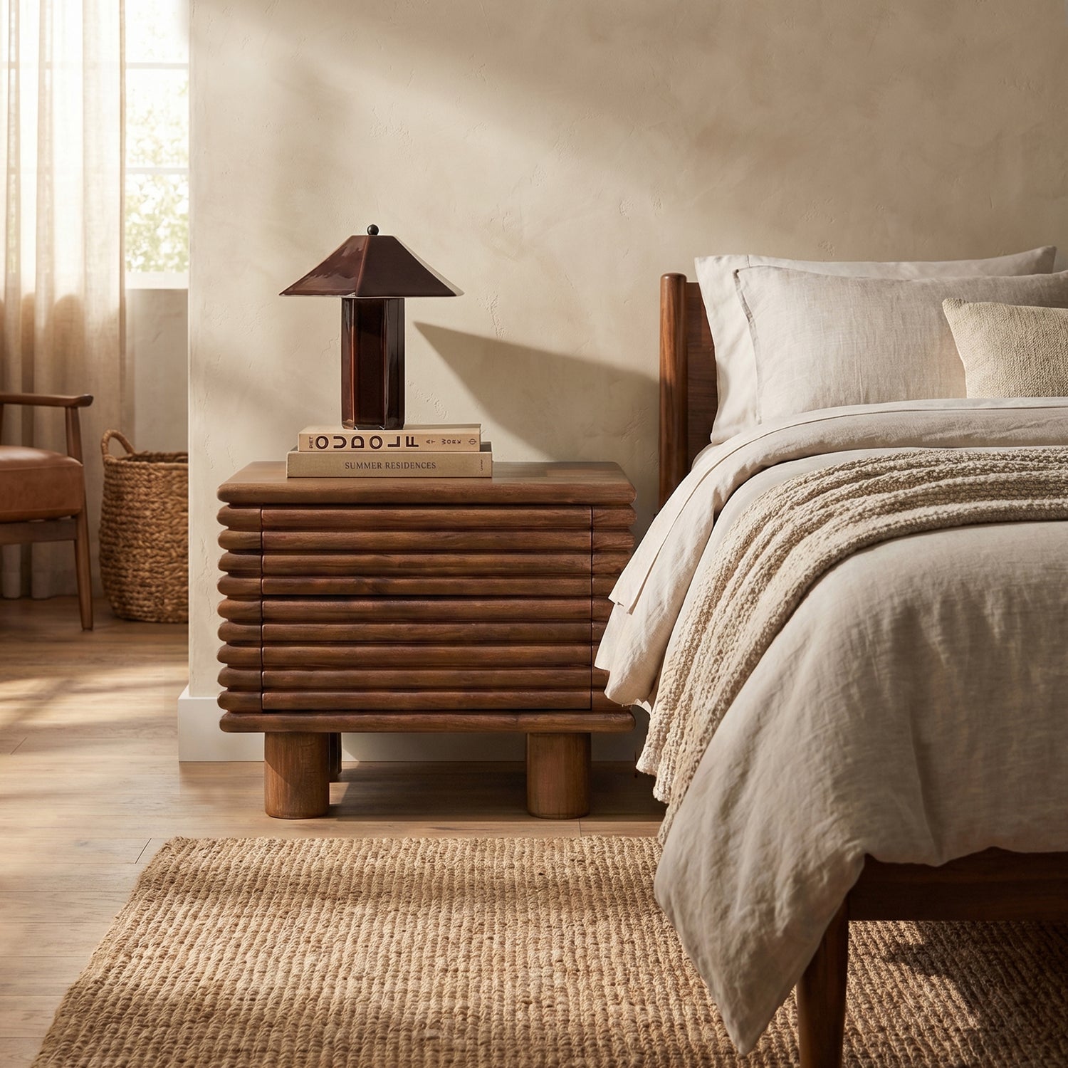 Flascio Nightstand | Walnut lifestyle_image
