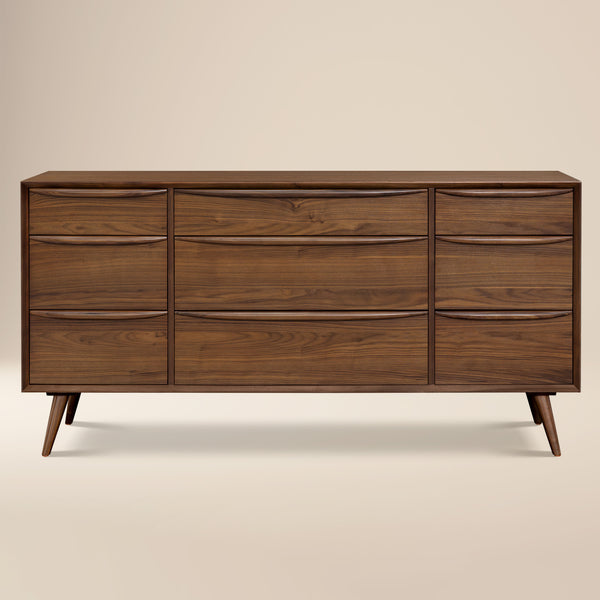 Cura 9 Drawer Dresser | Walnut