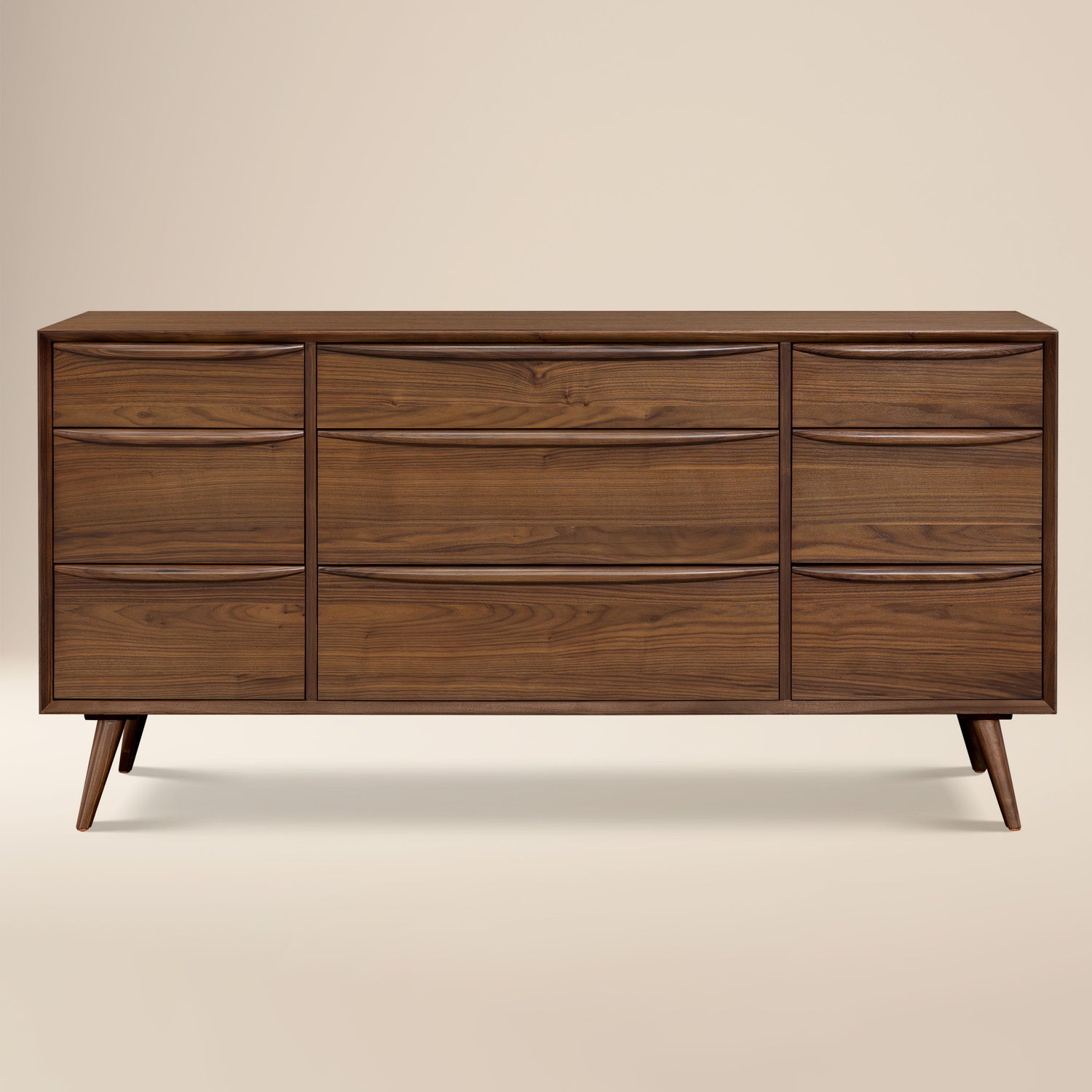 Cura 9 Drawer Dresser | Walnut 