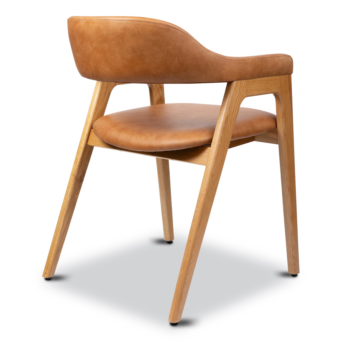 Lando Leather Dining Chair | Caramel Tan/Oak