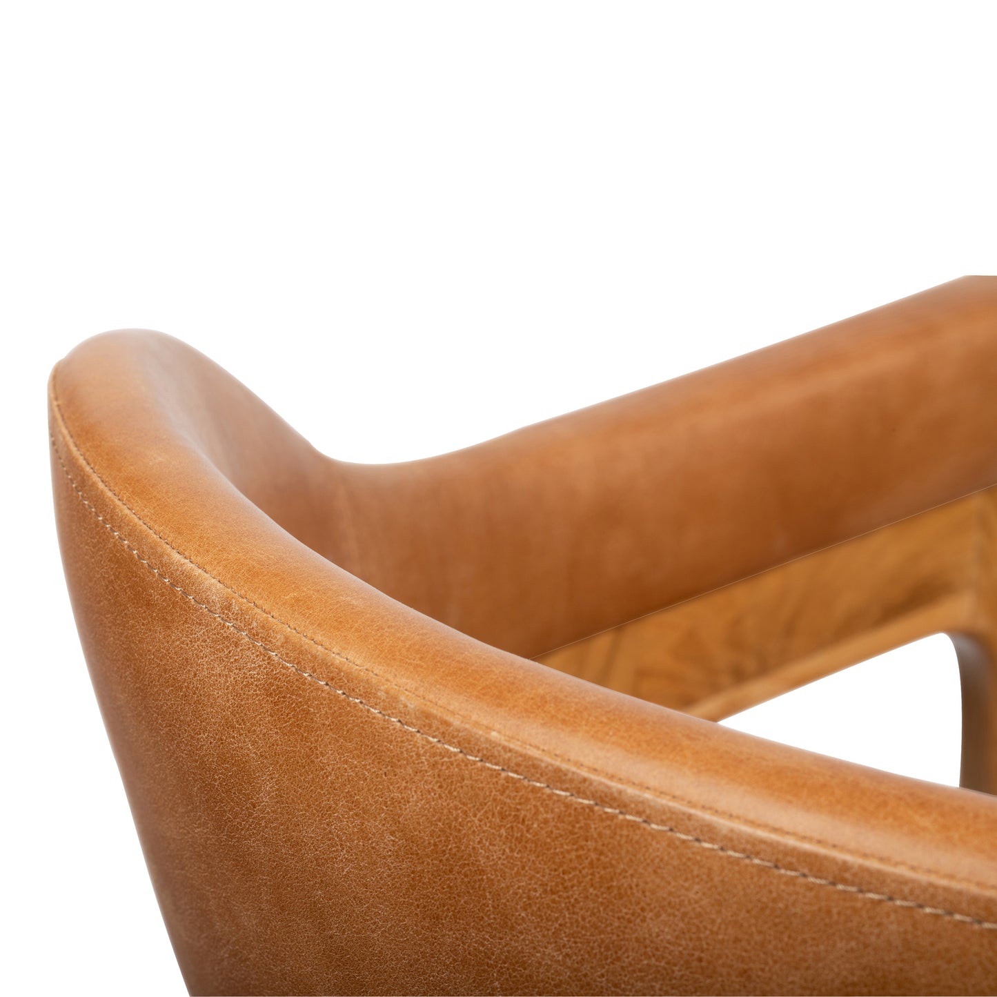 Lando Leather Dining Chair | Caramel Tan/Oak