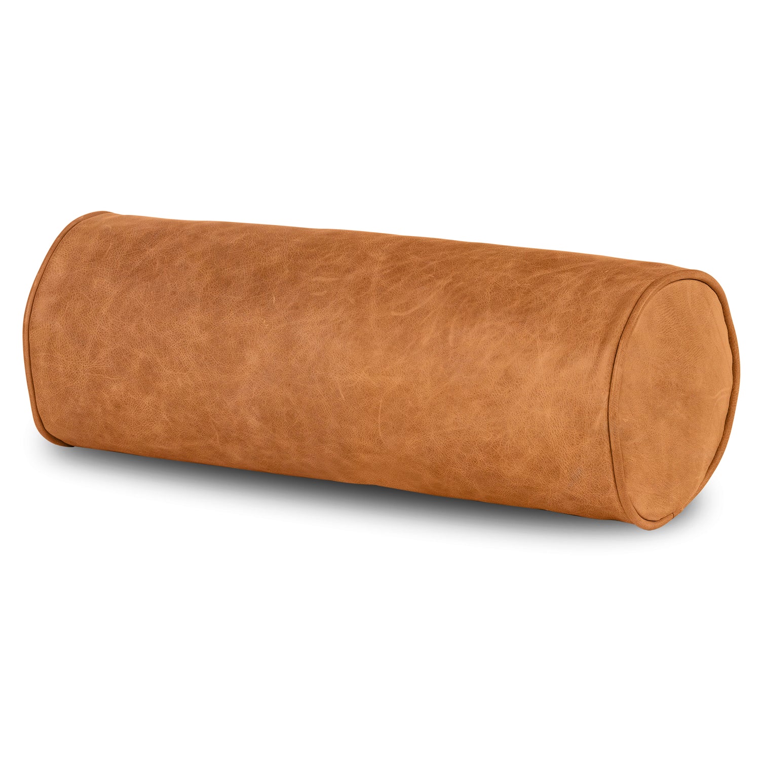 Napa Leather Bolster Pillow Set | Cognac Tan 