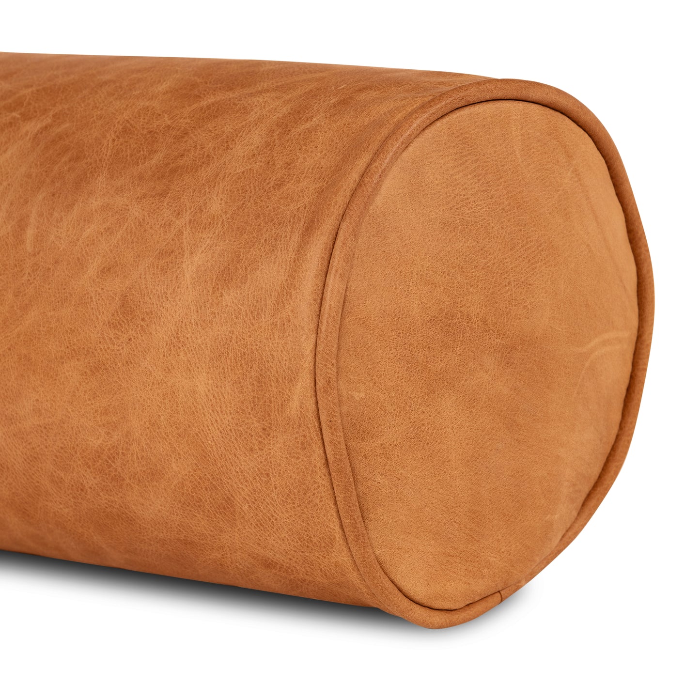 Napa Leather Bolster Pillow Set | Cognac Tan
