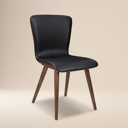 Arlo Leather Dining Chair | Walnut/Black