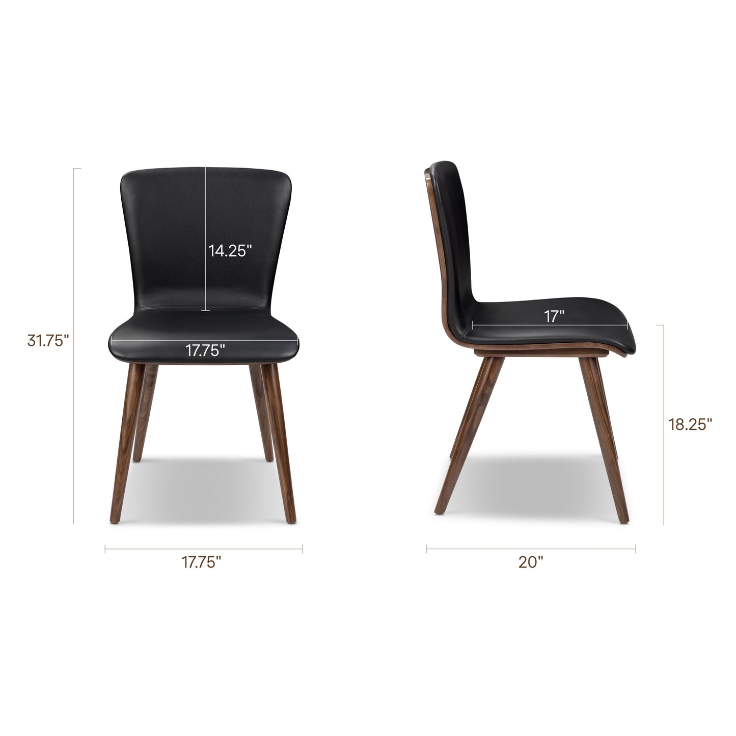 Arlo Leather Dining Chair | Walnut/Black