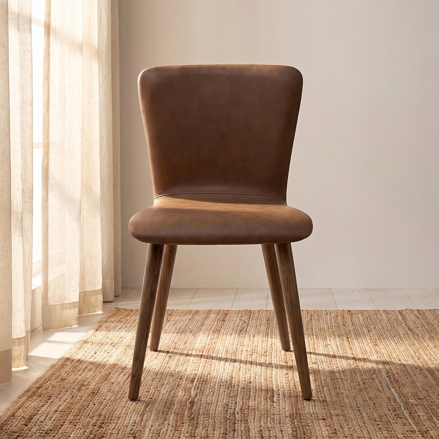 Arlo Leather Dining Chair | Walnut/Brown lifestyle_image