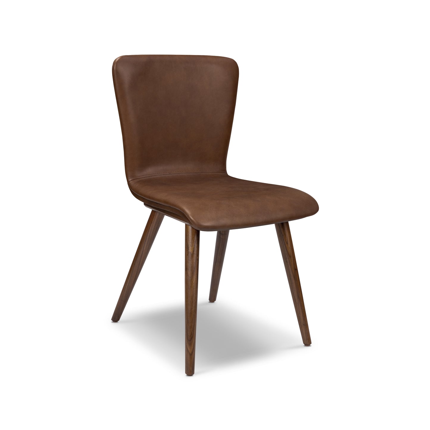 Arlo Leather Dining Chair | Walnut/Brown