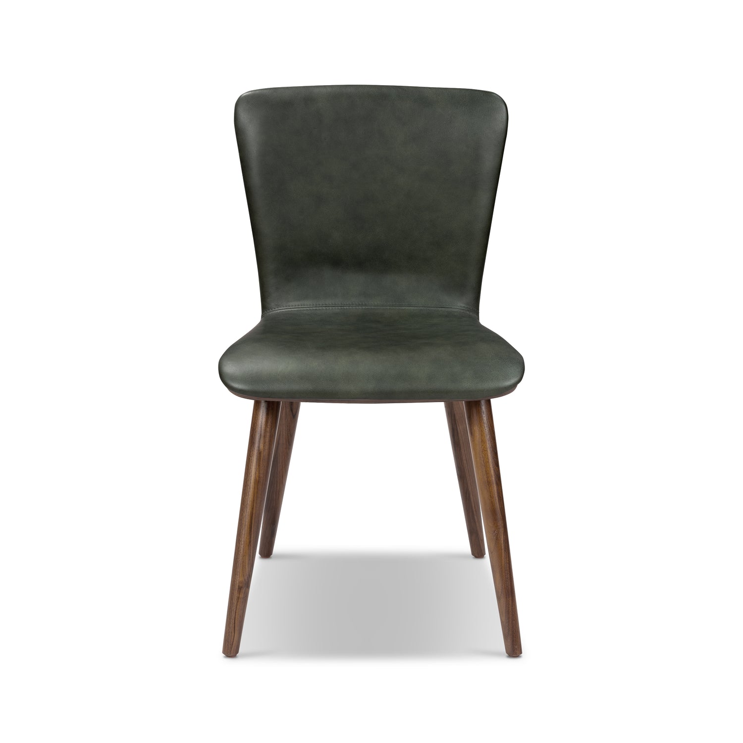 Arlo Leather Dining Chair | Walnut/Green 