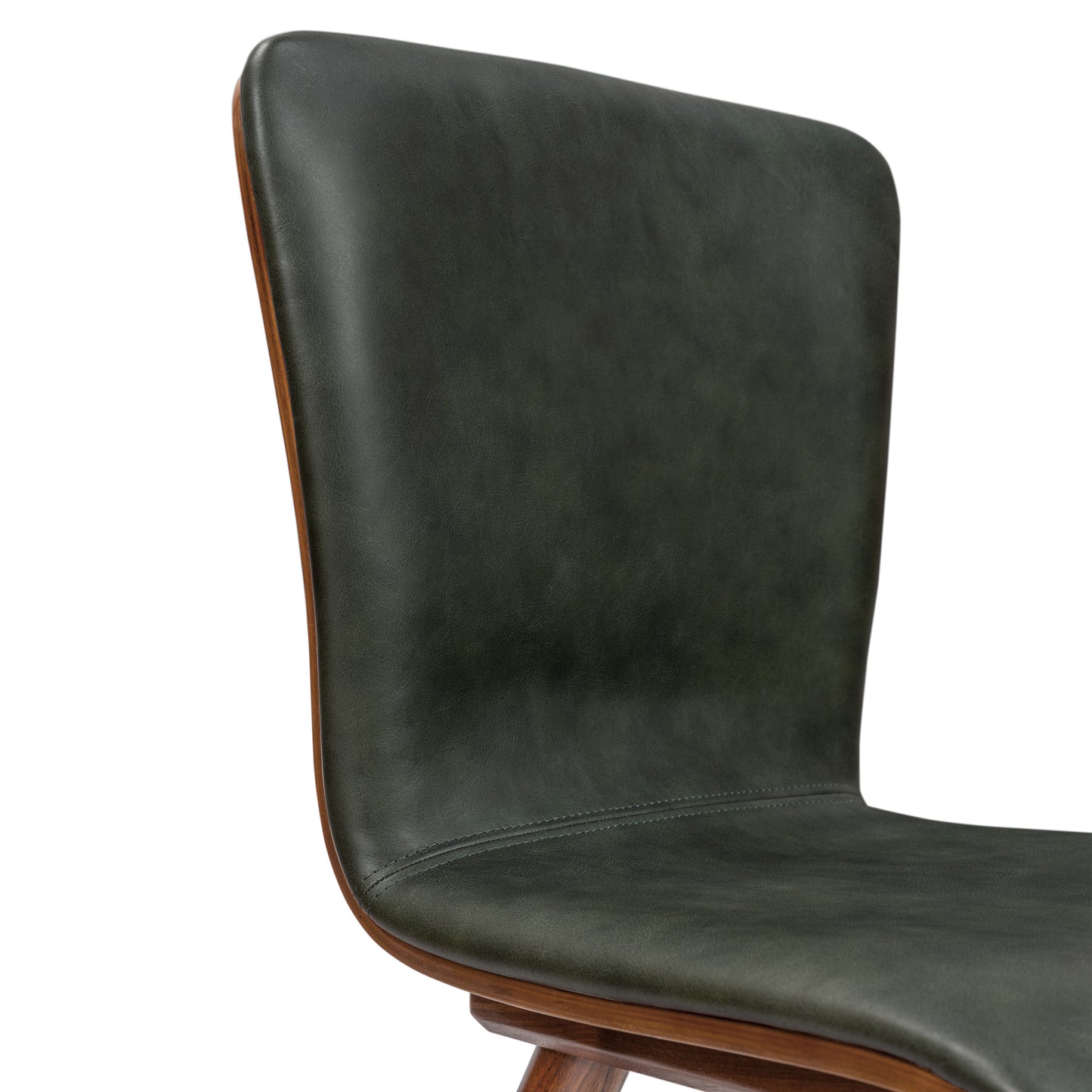 Arlo Leather Dining Chair | Walnut/Green