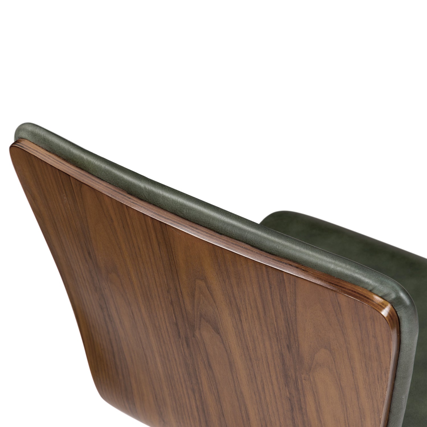 Arlo Leather Dining Chair | Walnut/Green 
