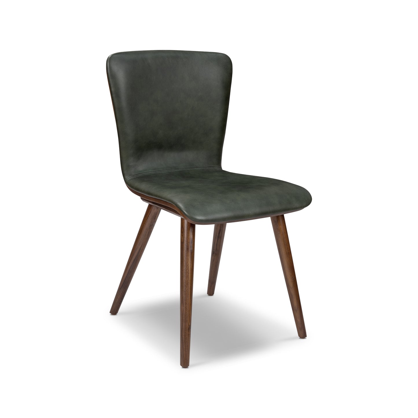 Arlo Leather Dining Chair | Walnut/Green