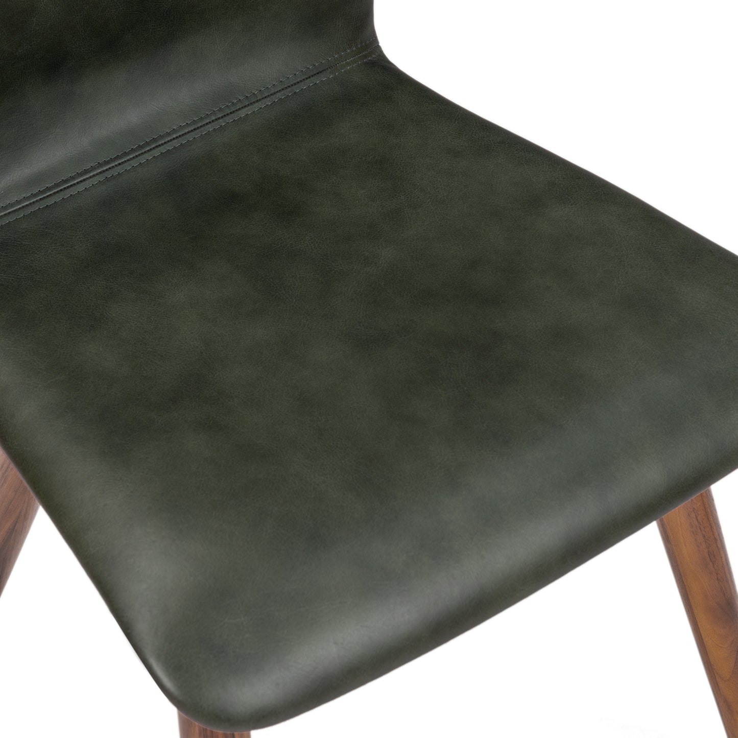 Arlo Leather Dining Chair | Walnut/Green