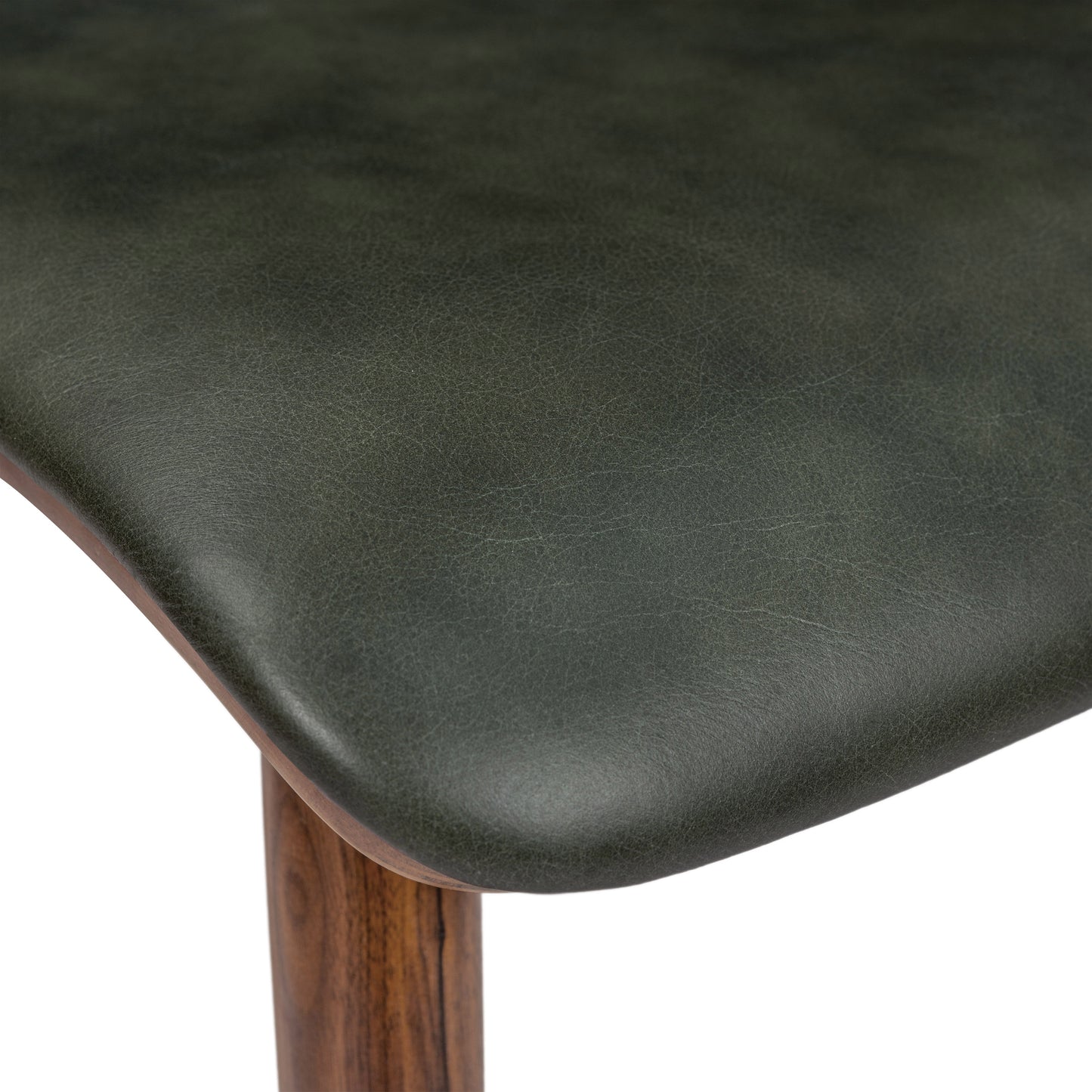 Arlo Leather Dining Chair | Walnut/Green