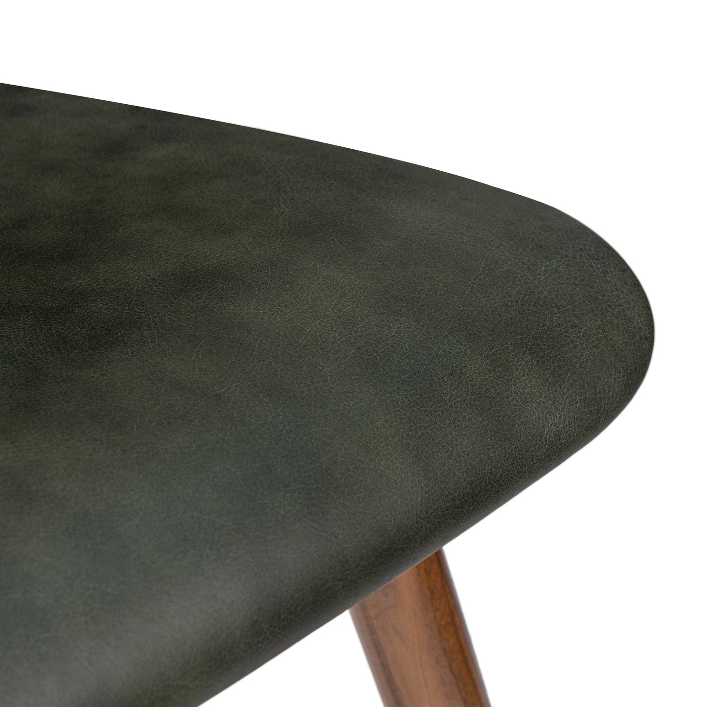 Arlo Leather Dining Chair | Walnut/Green