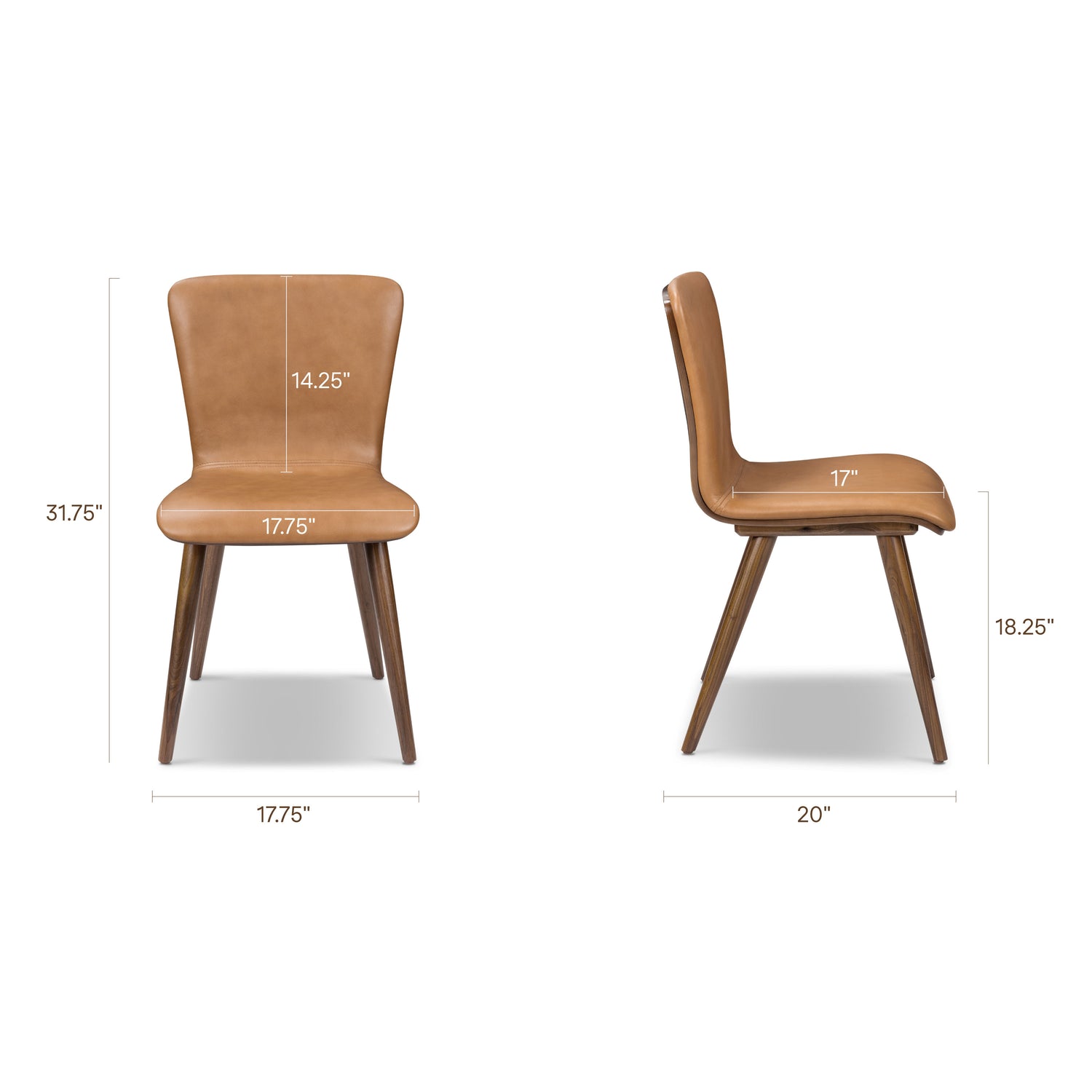 Arlo Leather Dining Chair | Walnut/Tan 