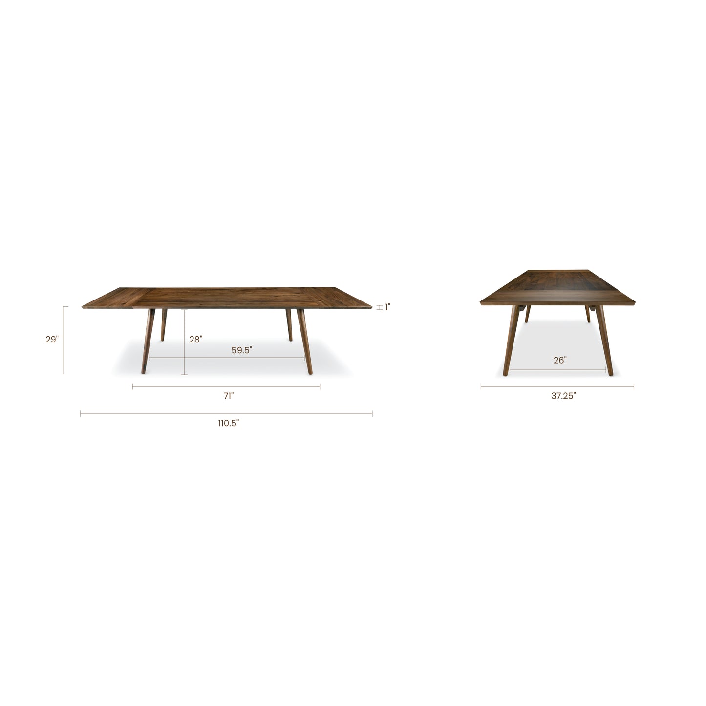 Cleo Extension Dining Table  (71"-110") | Walnut