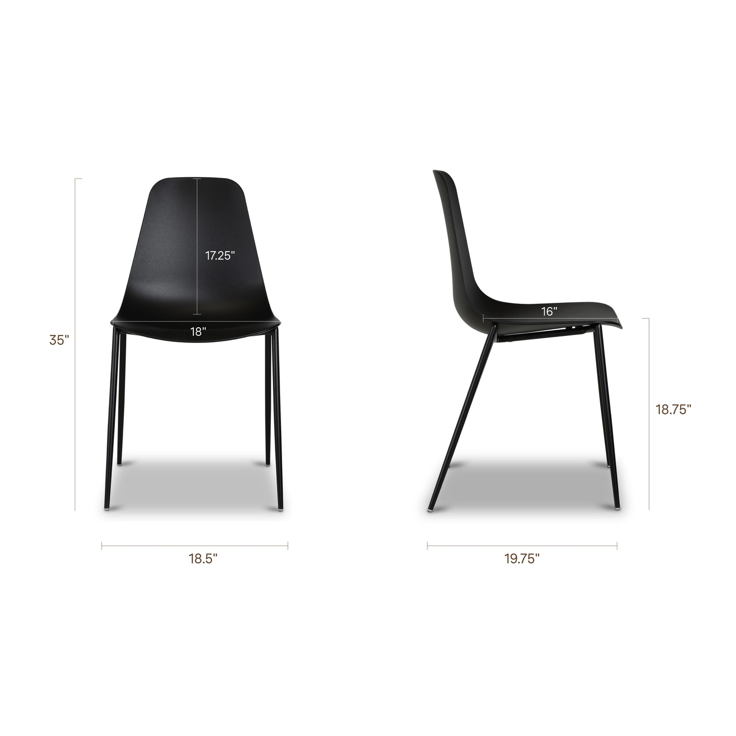 Isla Dining Chair | Ebony Black | Set of 4 