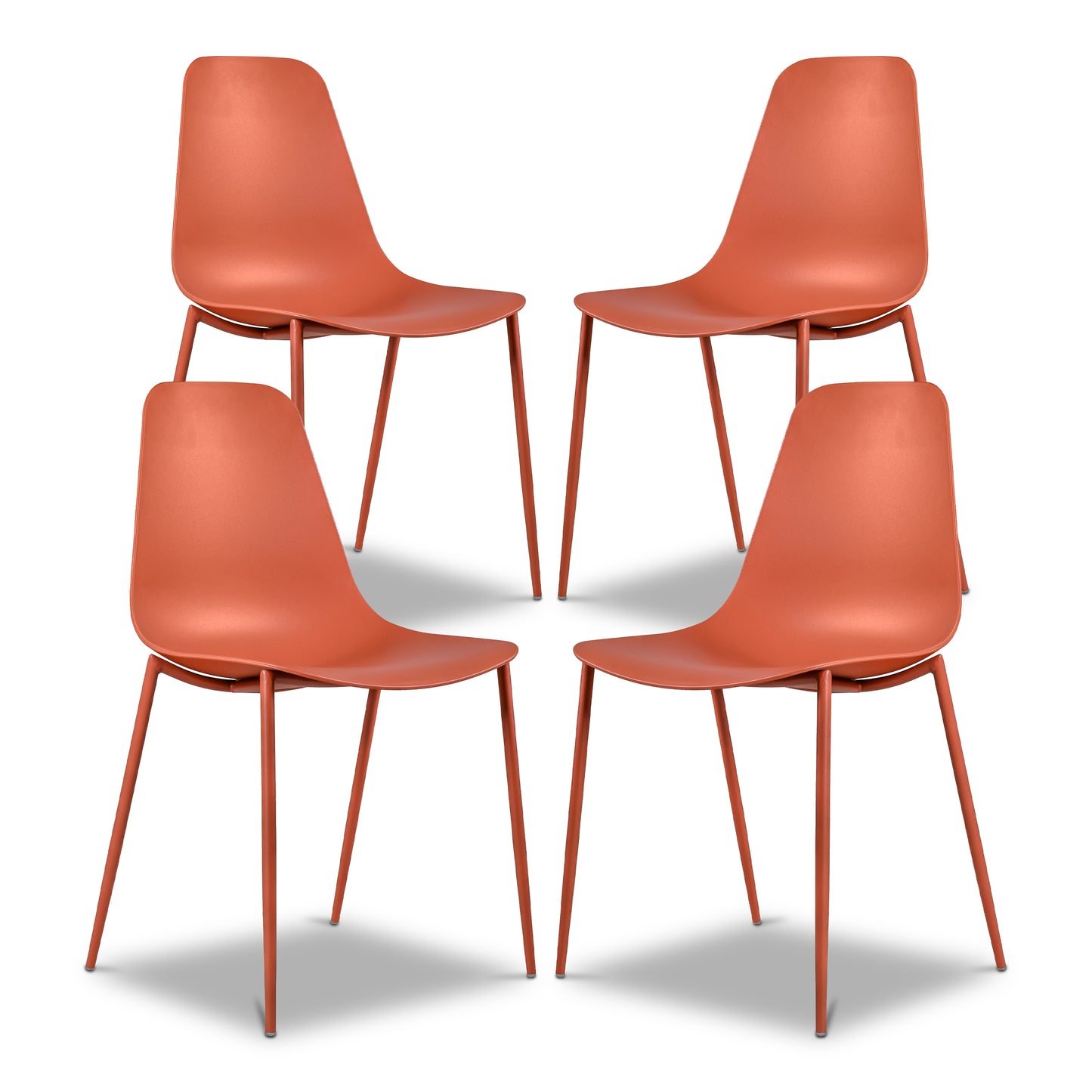 Isla Dining Chair | Coral Red | Set of 4