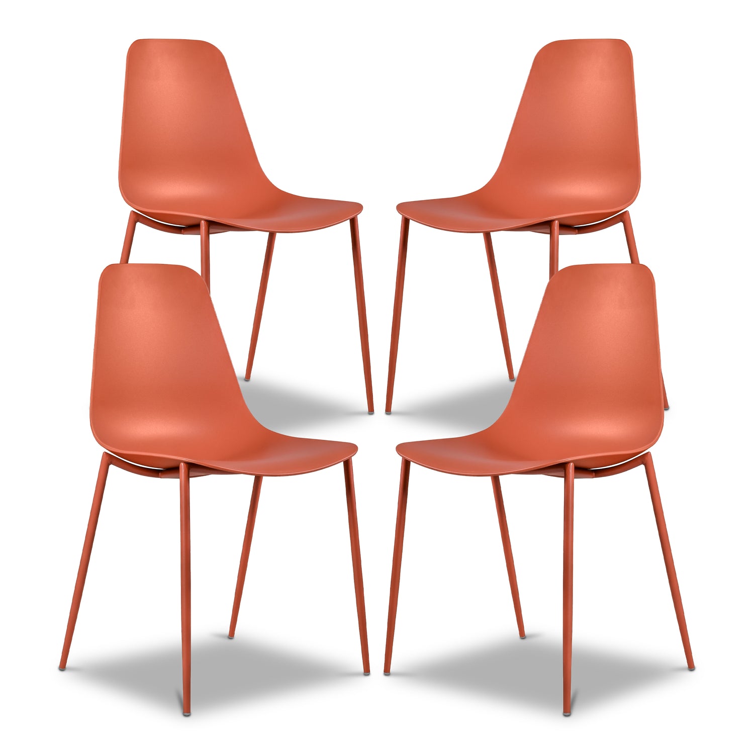 Isla Dining Chair | Coral Red | Set of 4 