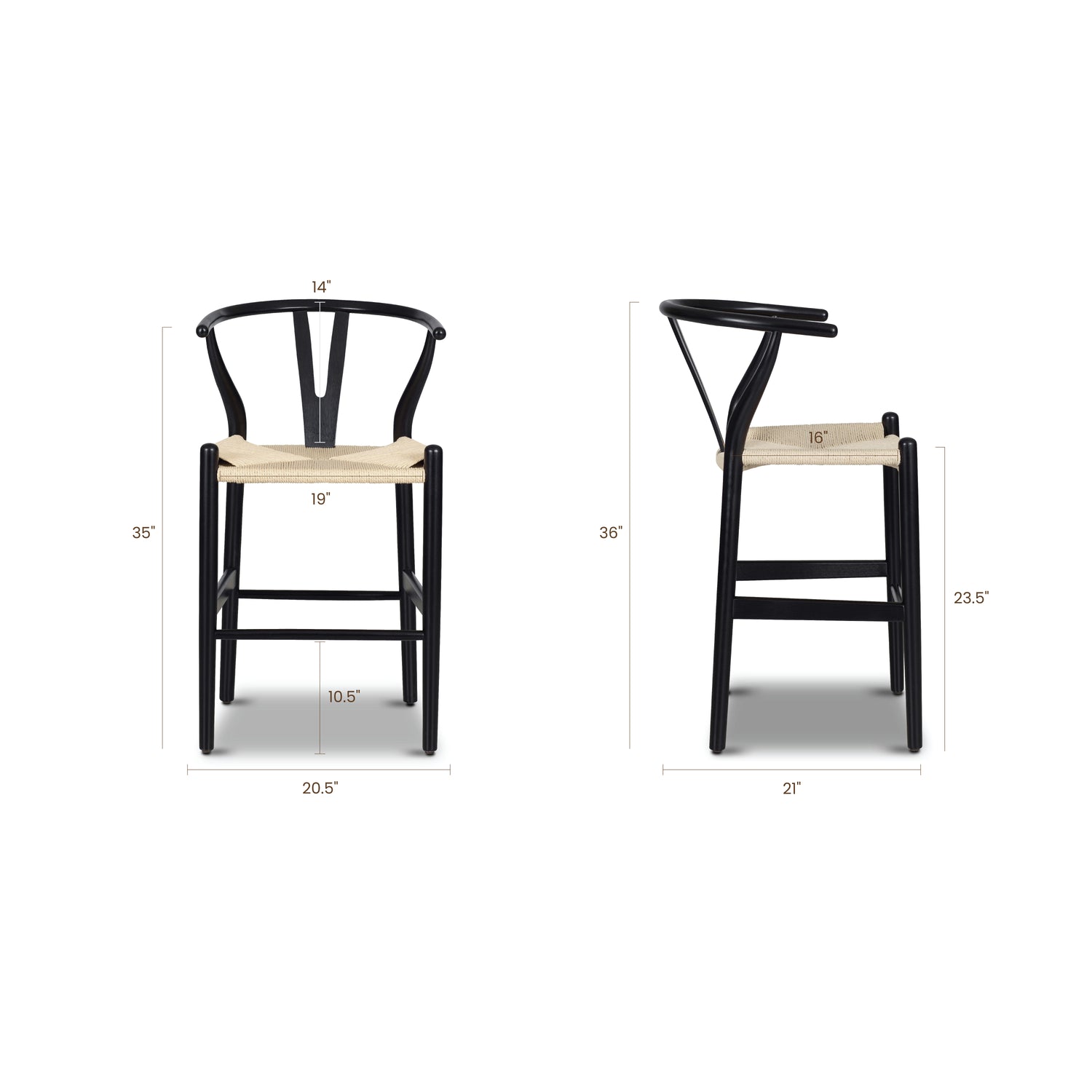 Weave Counter Stool | Black 