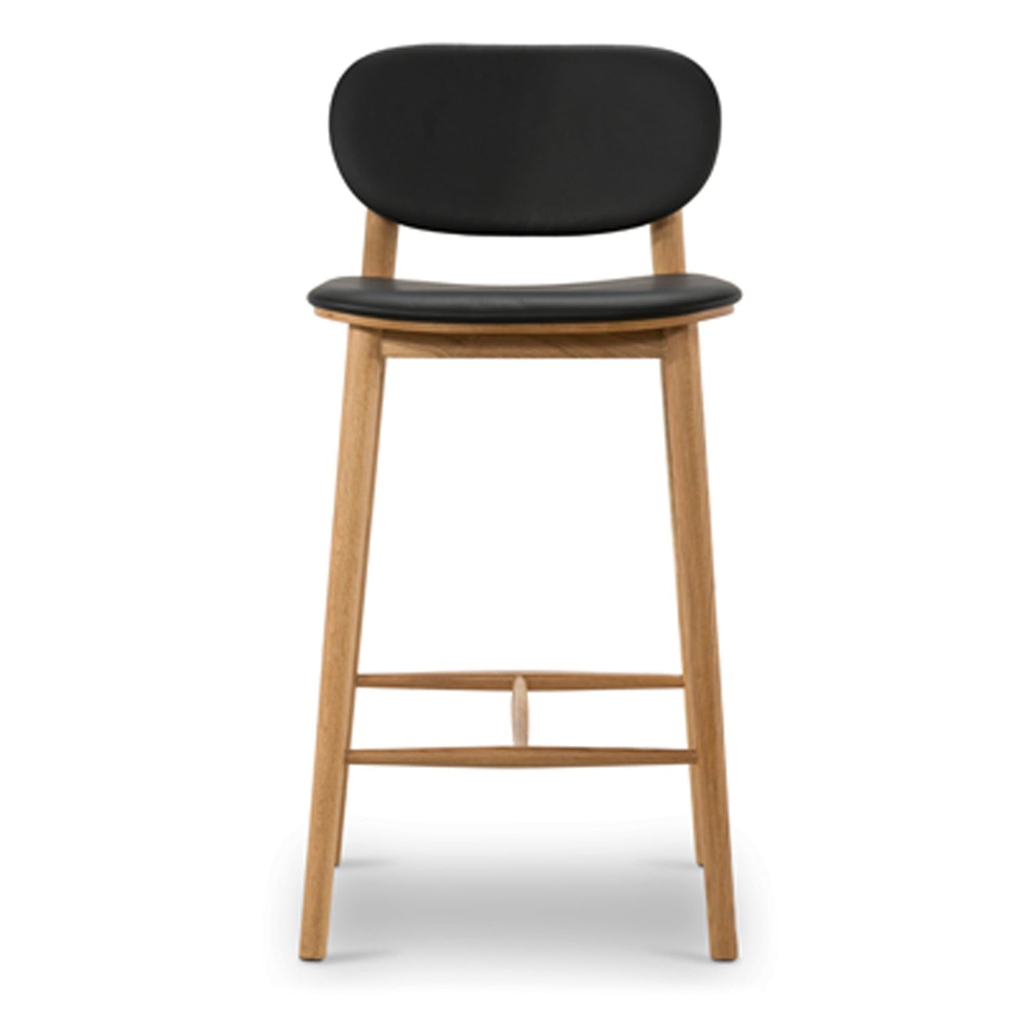 Bonato Leather Counter Stool | Black/Oak