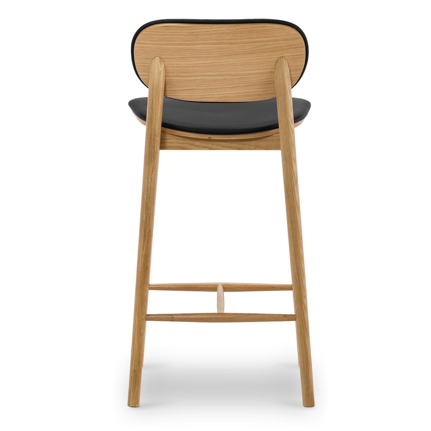 Bonato Leather Counter Stool | Black/Oak