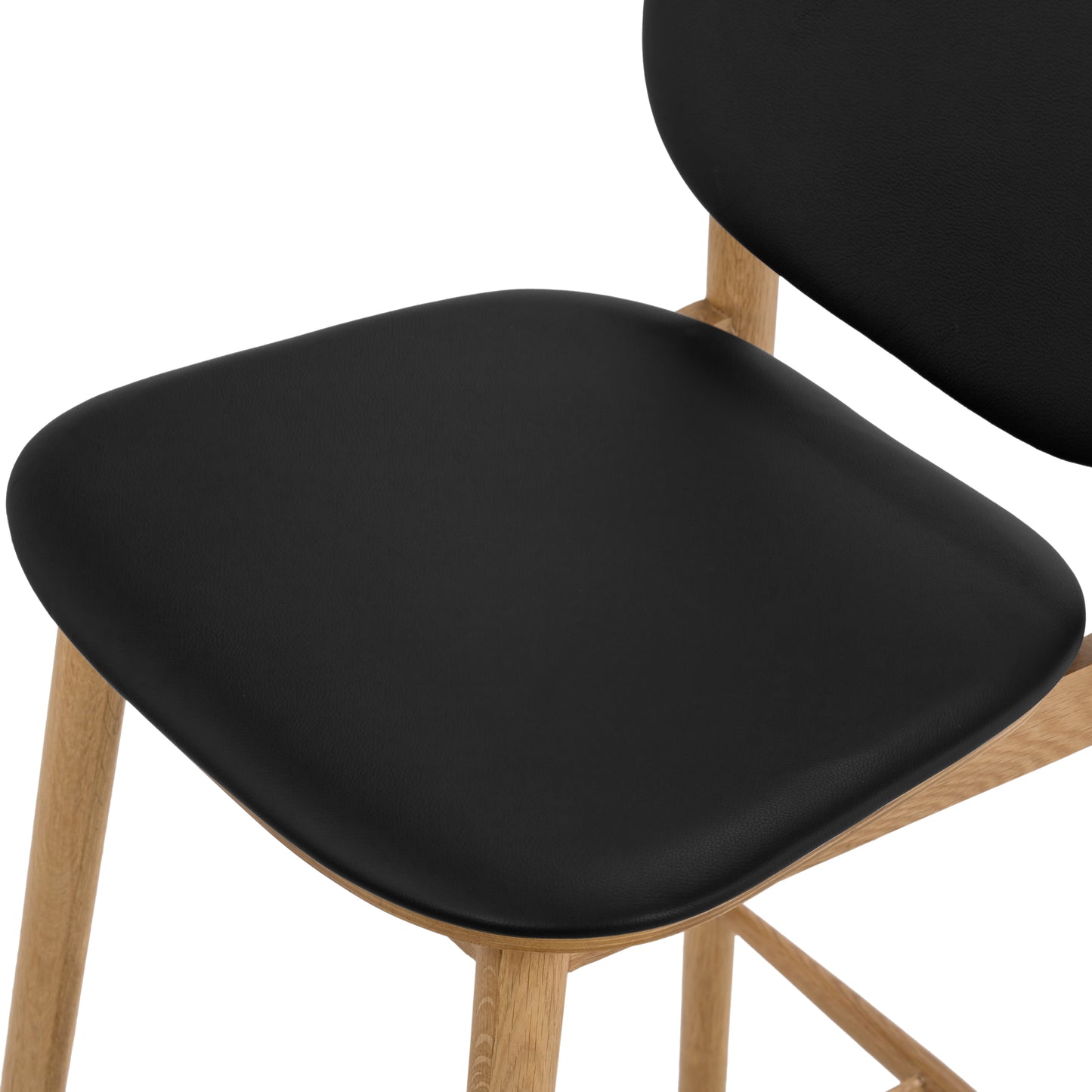 Bonato Leather Counter Stool | Black/Oak