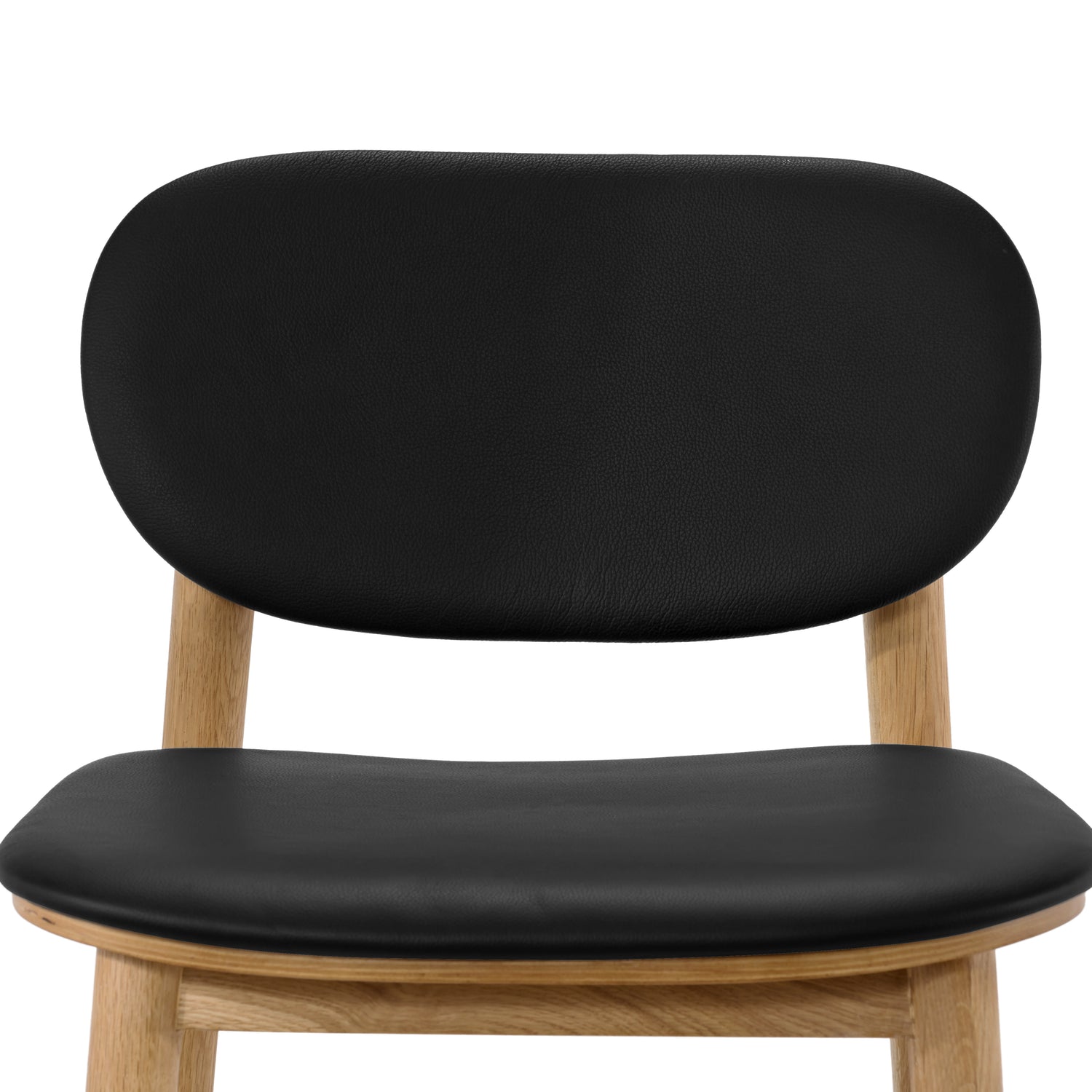 Bonato Leather Counter Stool | Black/Oak 