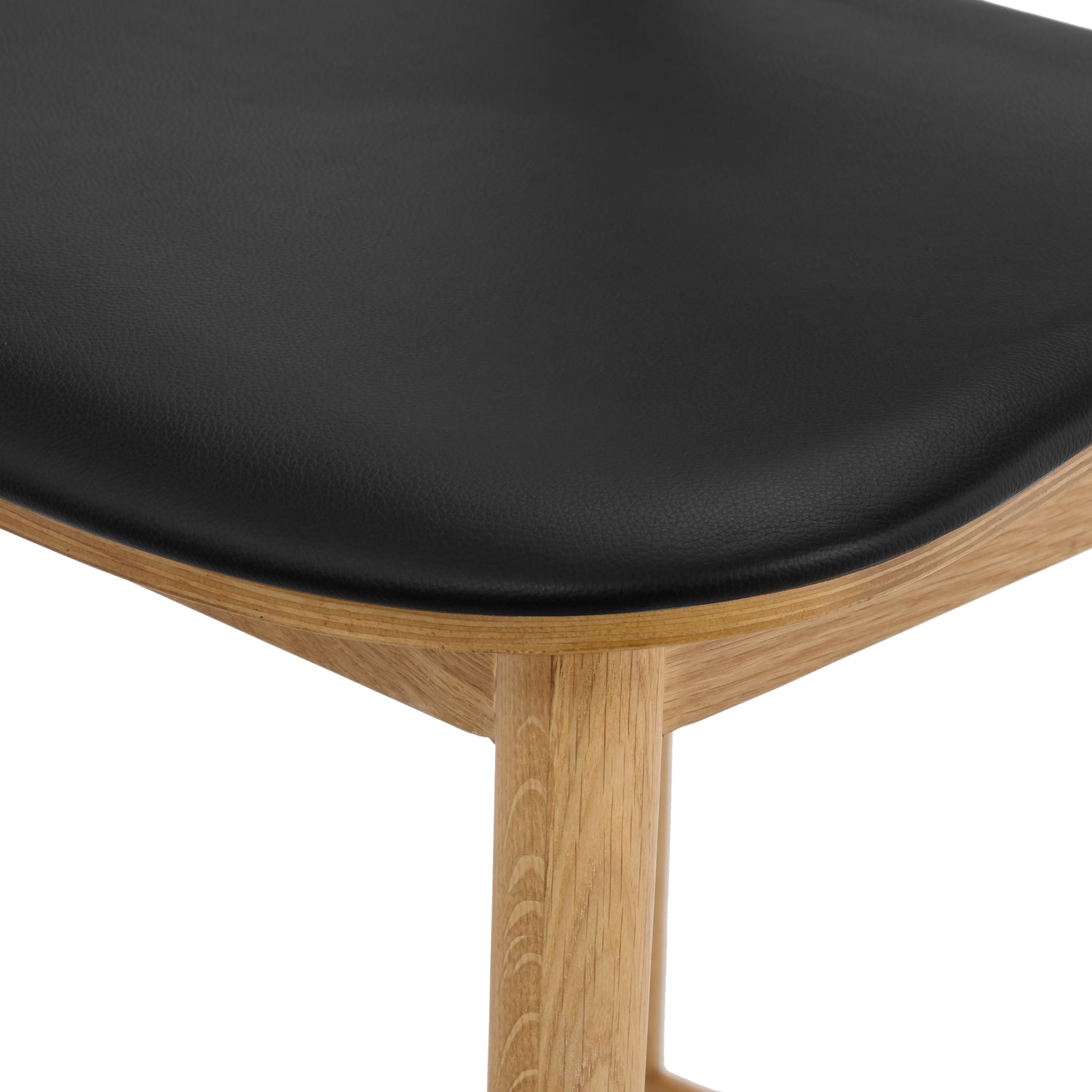 Bonato Leather Counter Stool | Black/Oak 