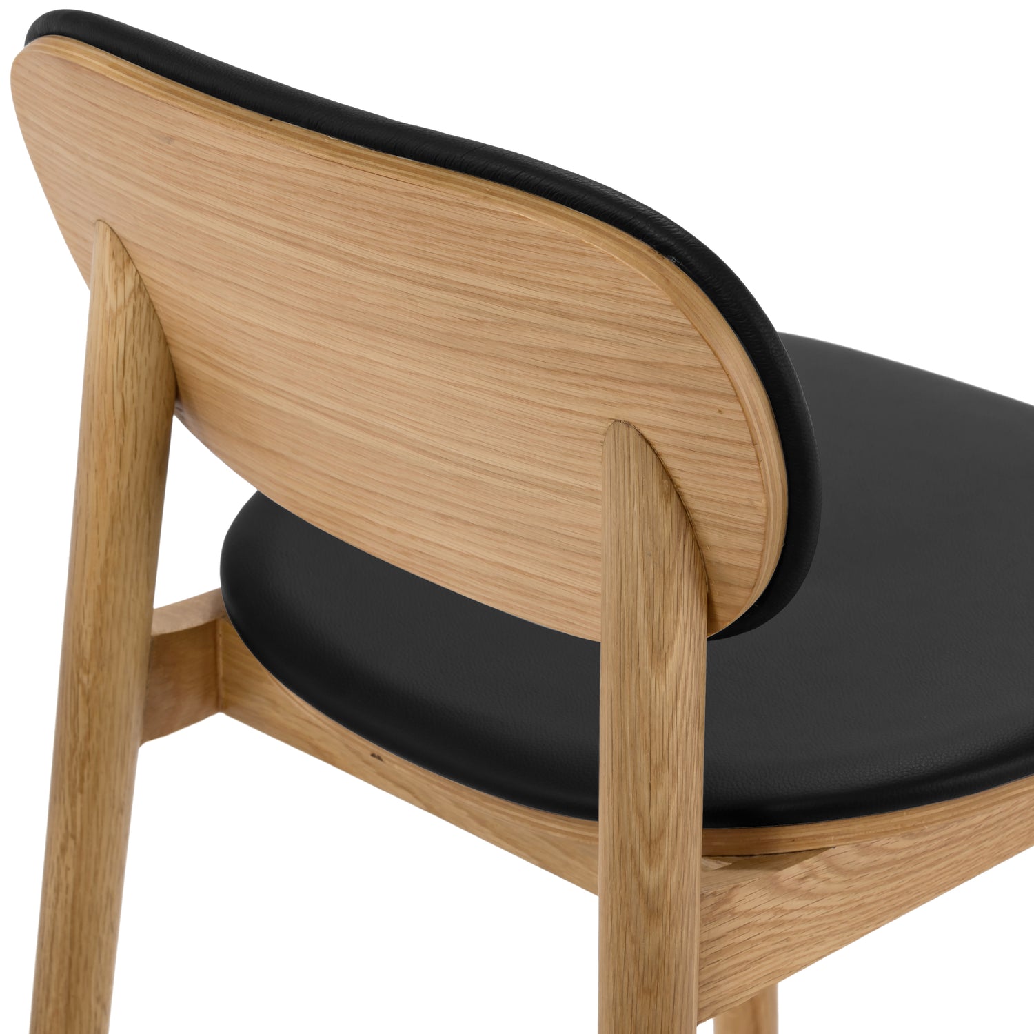 Bonato Leather Counter Stool | Black/Oak 