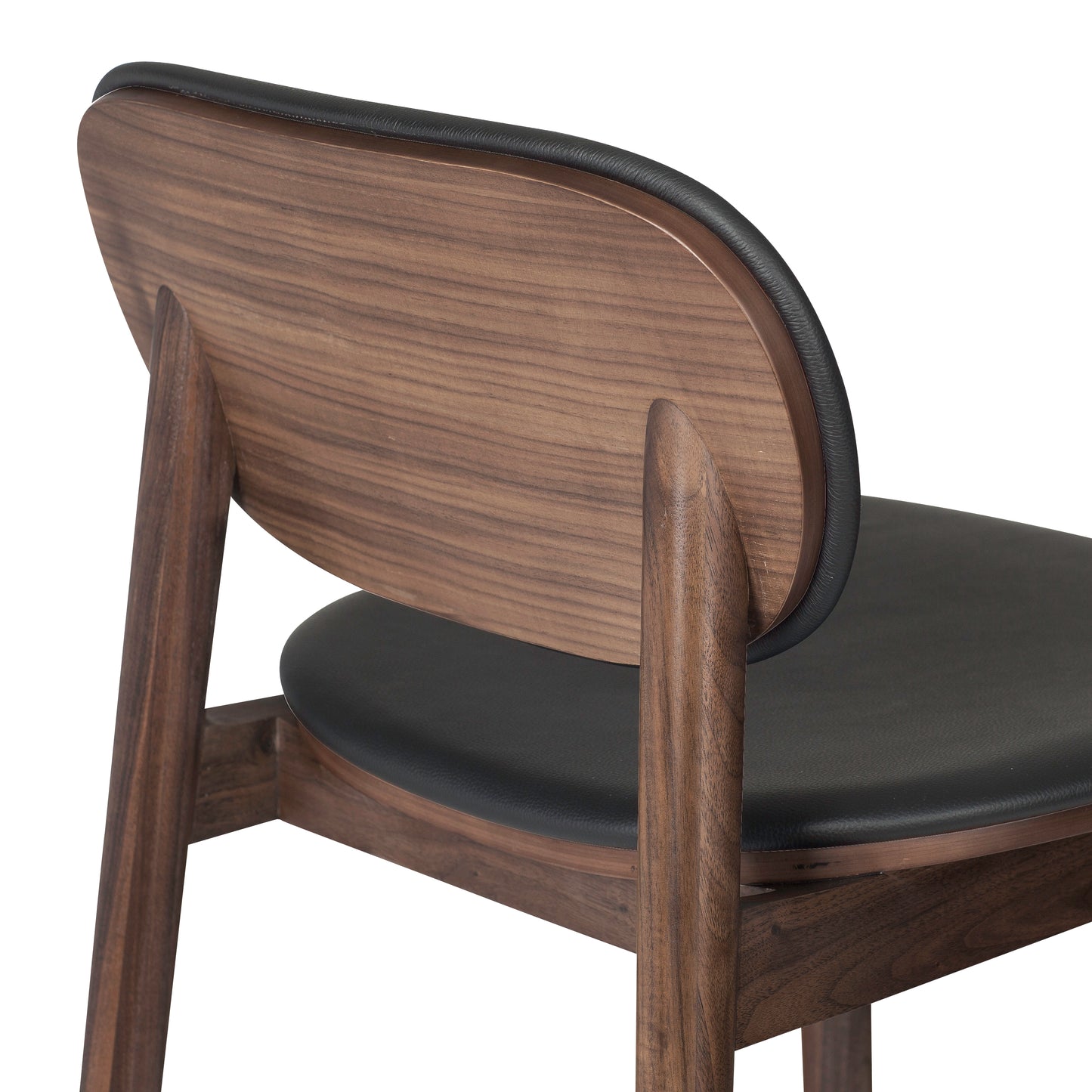 Bonato Leather Counter Stool | Black/Walnut