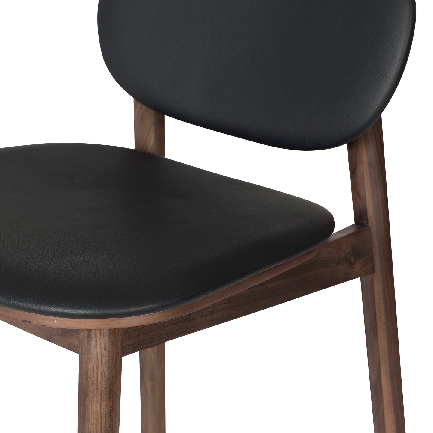 Bonato Leather Counter Stool | Black/Walnut