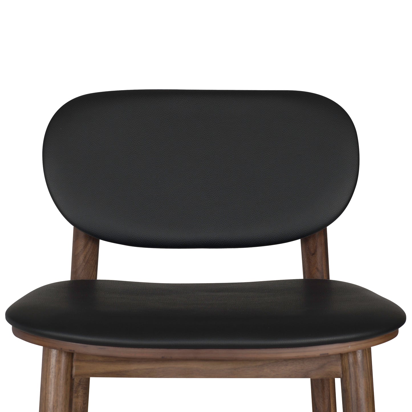 Bonato Leather Counter Stool | Black/Walnut