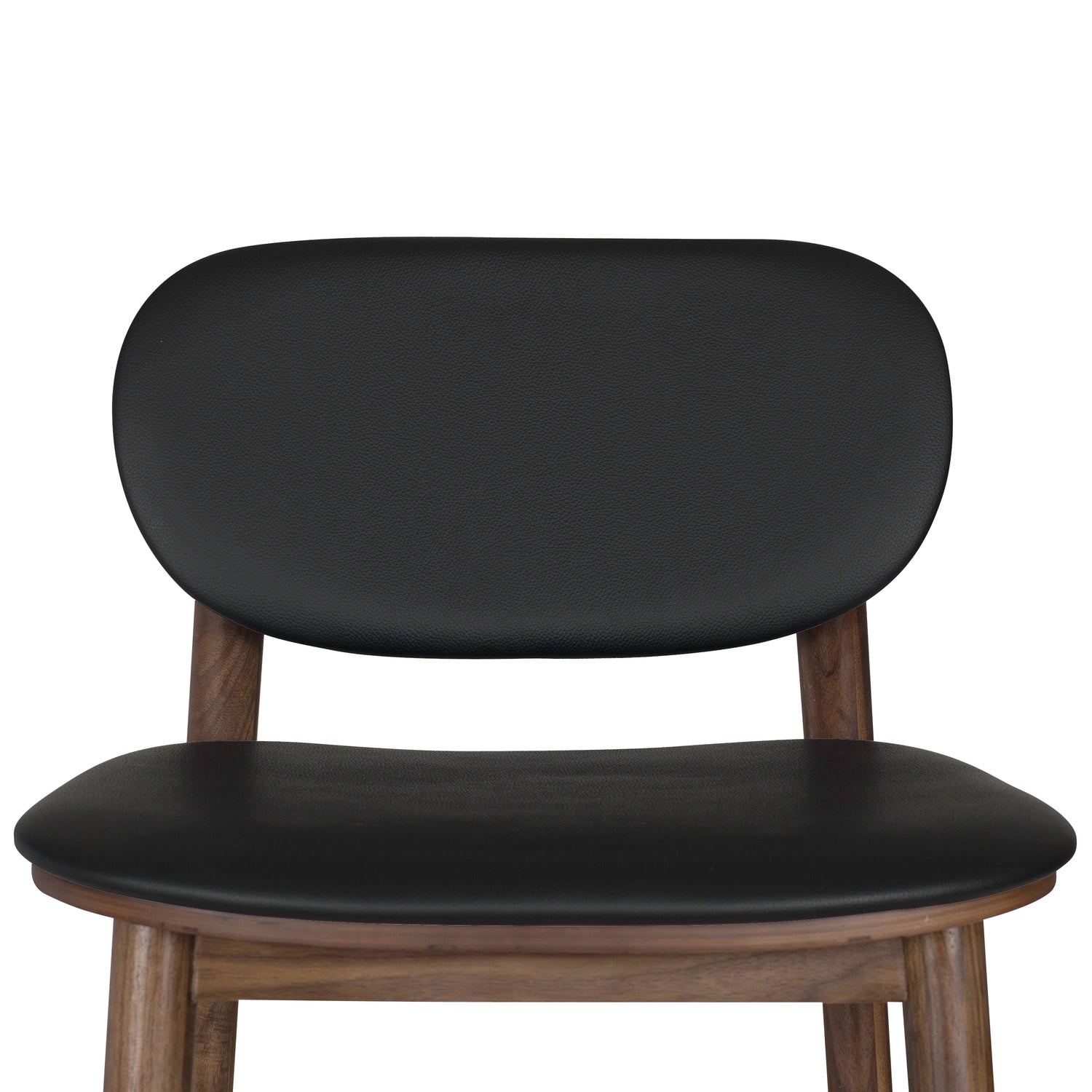 Bonato Leather Counter Stool | Black/Walnut 