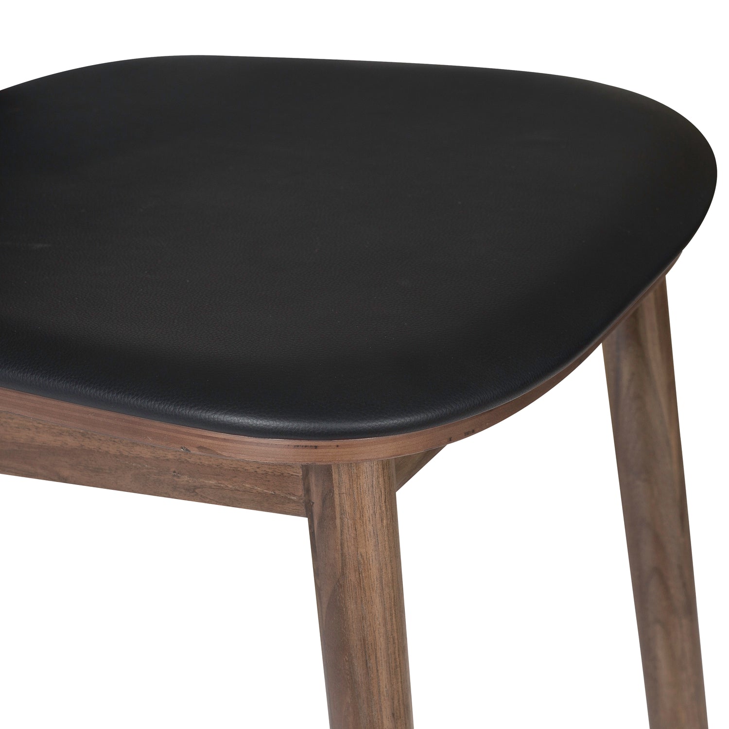 Bonato Leather Counter Stool | Black/Walnut 