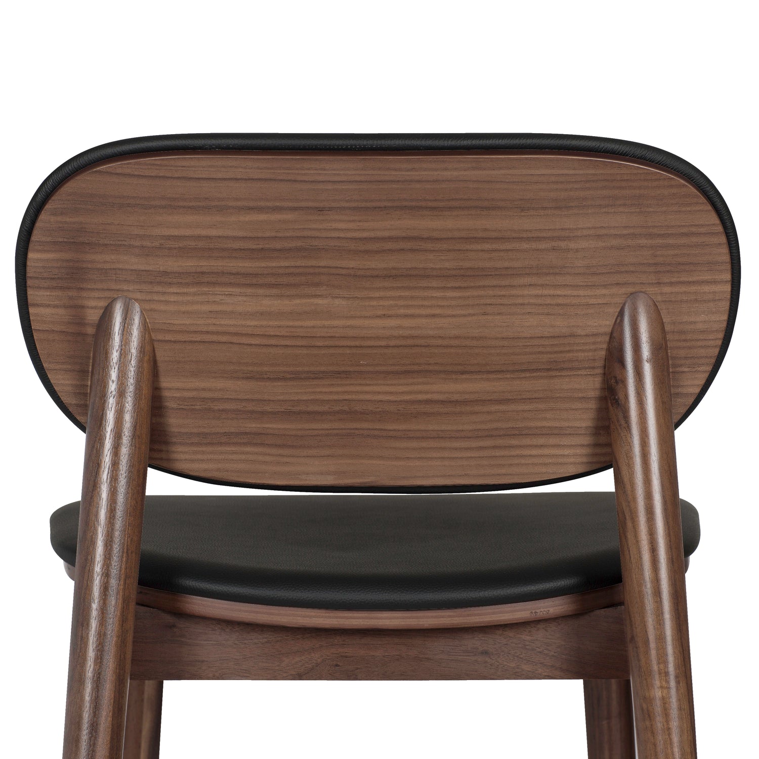 Bonato Leather Counter Stool | Black/Walnut 
