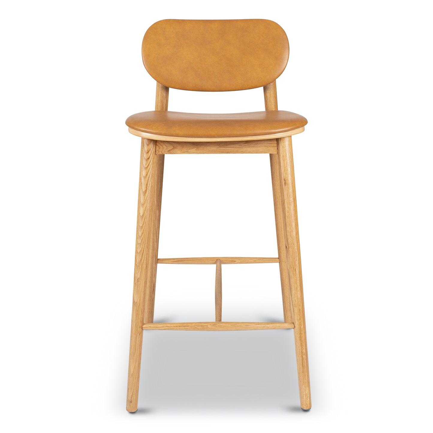 Bonato Leather Counter Stool | Caramel Tan/Oak