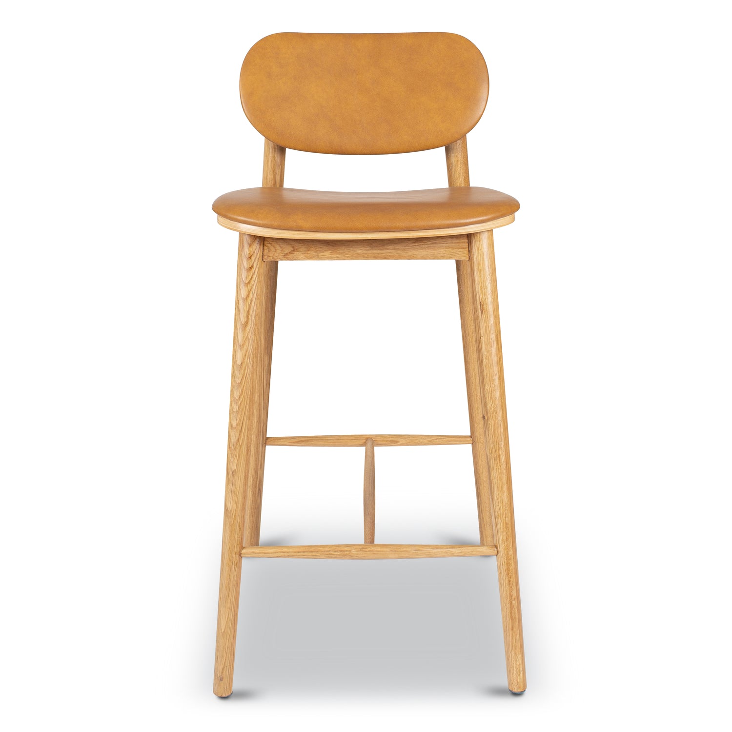 Bonato Leather Counter Stool | Caramel Tan/Oak 