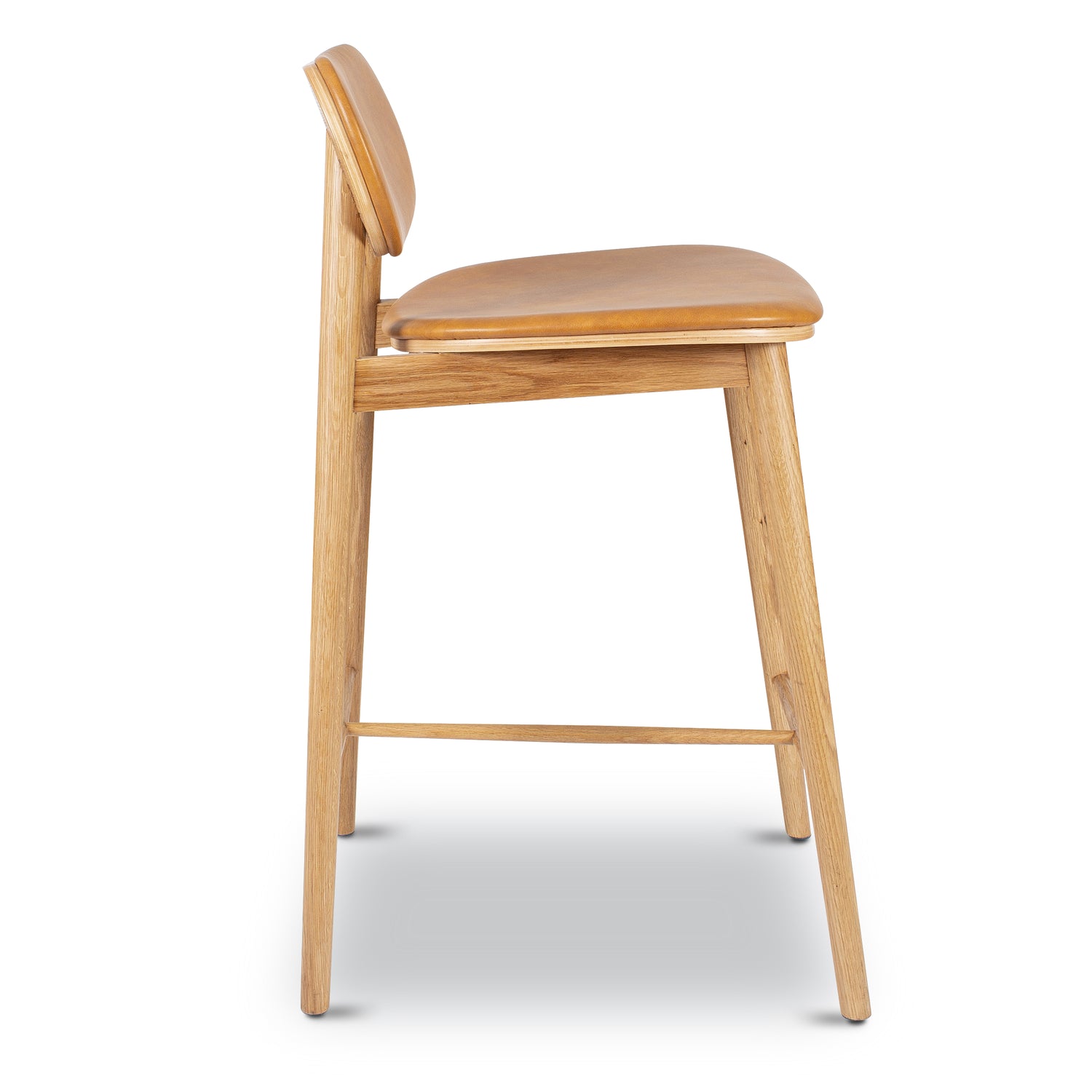 Bonato Leather Counter Stool | Caramel Tan/Oak 