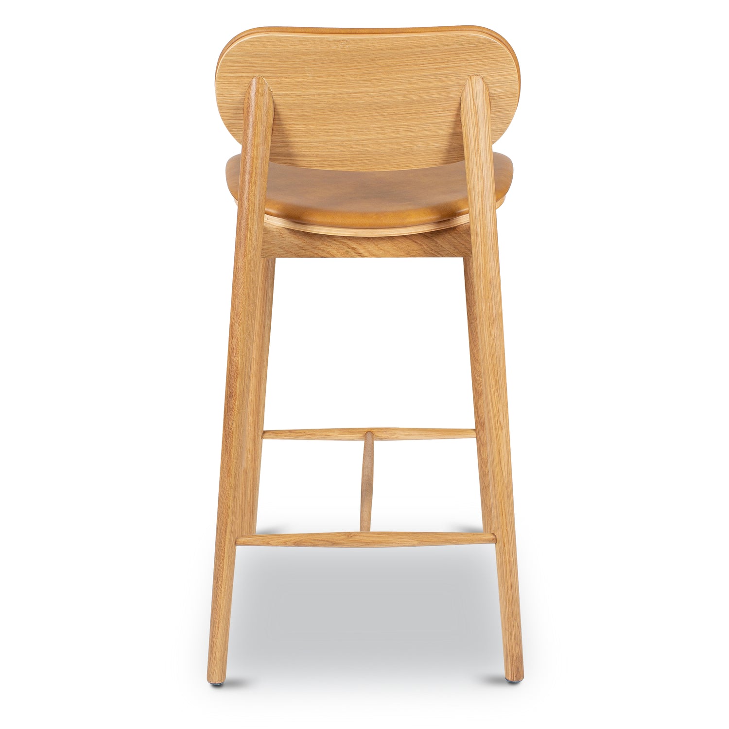 Bonato Leather Counter Stool | Caramel Tan/Oak 