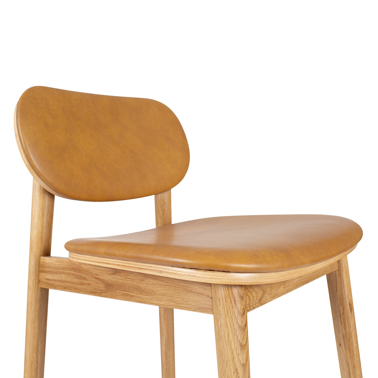 Bonato Leather Counter Stool | Caramel Tan/Oak
