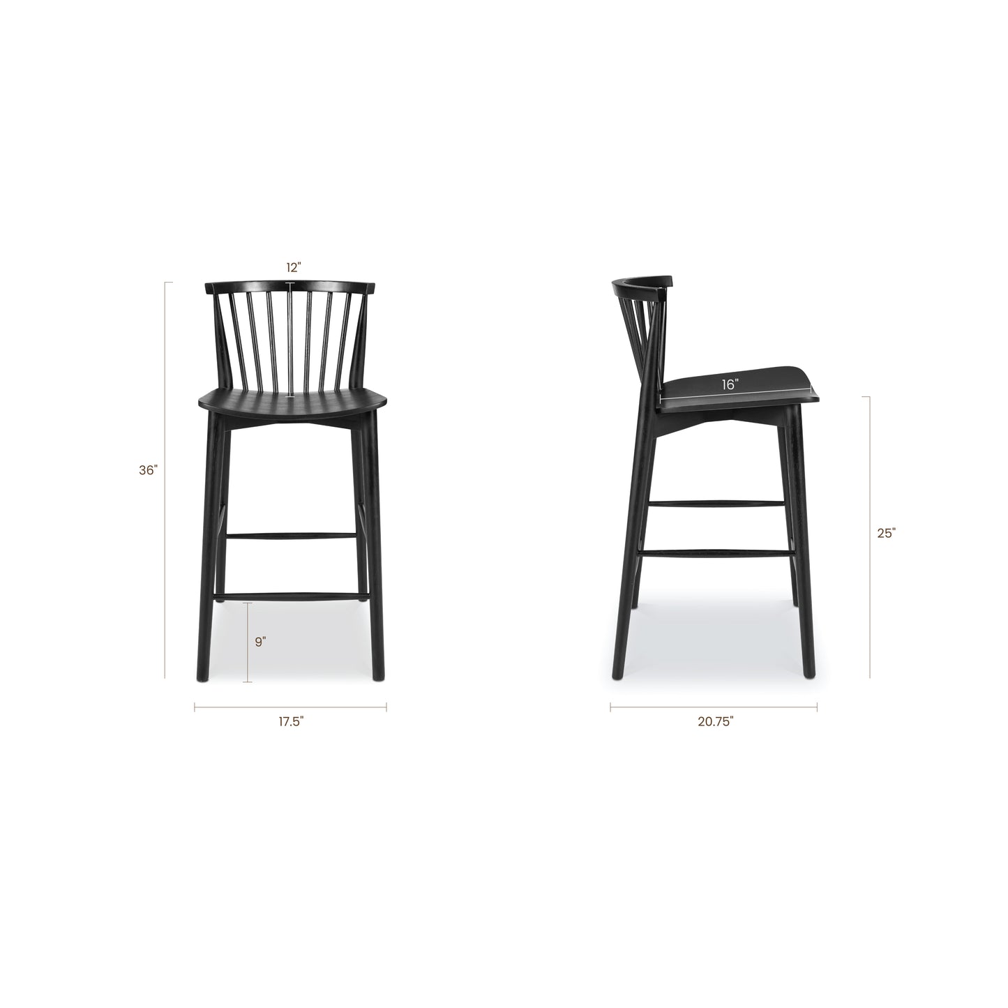 Ligna Counter Stool | Black